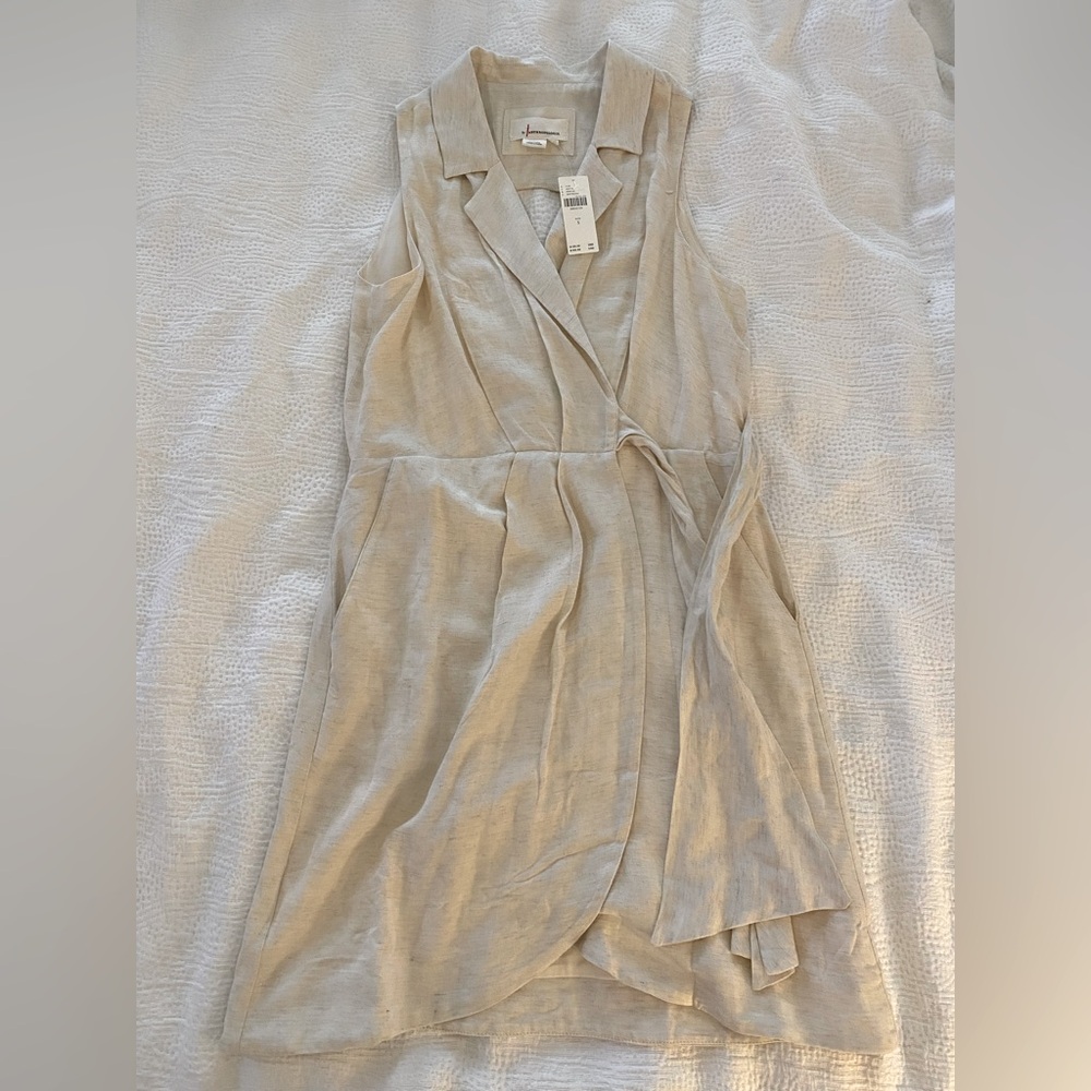 Anthropologie linen wrap dress, size Small, NWT. Never worn.